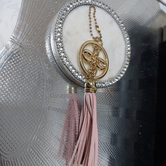 Keychain Handbag Charm Keyring Leather Tassel Accessory - Picture 3 of 4